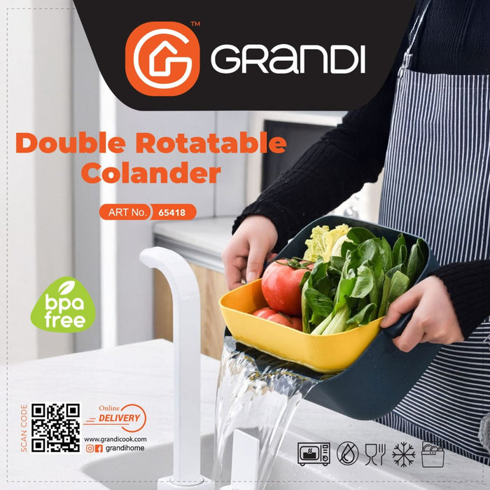 Grandi Home Double Rotatable colander