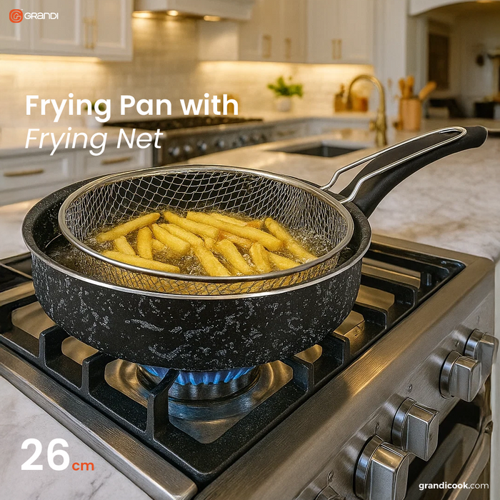 Frying Pan with Frying Net 26