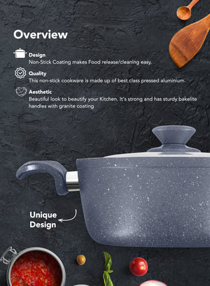 Grandi Cook Titanium set10 pcs Stewpot 18-20-22-28+Round Oven tray26+ Fry pan26 2.5ml