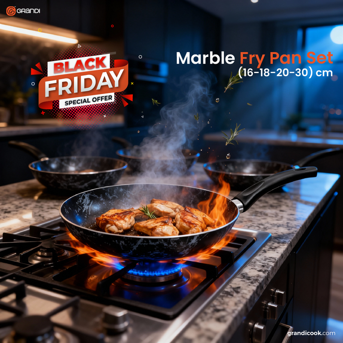 Grandi Cook Marble Fry Pan Set 16-18-20-30