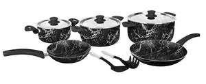 Grandi Cook Marble set 10 pcs Stewpot 16-22-26 + Fry Pan 20-22 + 2 Kitchen Tools Free