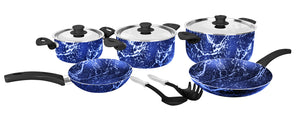 Grandi Cook Marble set 10 pcs Stewpot 16-22-26 + Fry Pan 20-22 + 2 Kitchen Tools Free