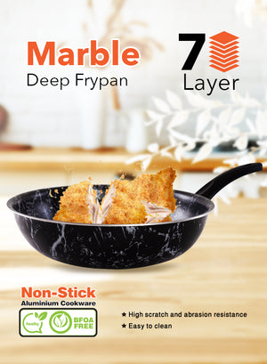 Grandi Cook Marble WokFrypan 28 + Kitchen Utensil