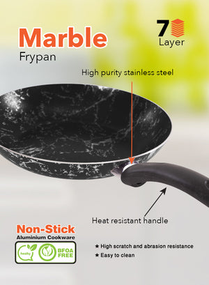 Grandi Cook Marble Set 7 Pcs Stewpot 16-20-26 Frypan 20