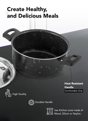 Grandi Cook Marble Set 6 Pcs Stewpot 20-24 Frypan 18-22